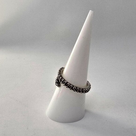 Sterling Silver 925 Octopus Tentacle Adjustable Ring Size 7 Nautical Kraken Used - Picture 6 of 8